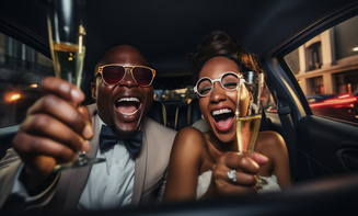 Chauffeur service for anniversary dinner in Downtown Denver, CO